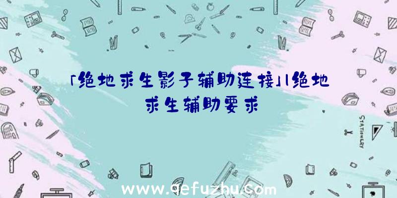 「绝地求生影子辅助连接」|绝地求生辅助要求